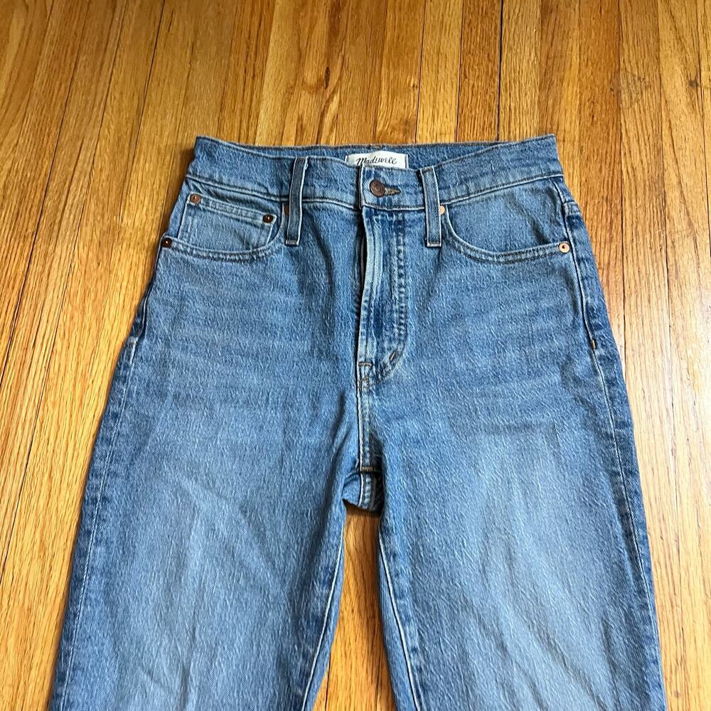 Madewell Jeans Womens 25 Perfect Vintage Blue Denim High Rise Fray Ankle - Picture 2 of 10